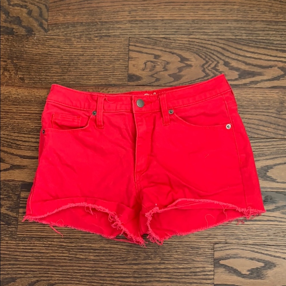 Red “Jean” Shorts